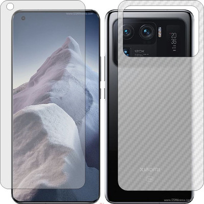 Mobling Front and Back Screen Guard for XIAOMI MI 11 ULTRA (Front 9H Hardness Matte & Carbon Fiber Skin for Back)(Pack of 2)