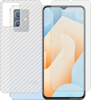 ZINGTEL Front and Back Screen Guard for IQOO U5e (Front Matte Finish & Back 3d Carbon Fiber)(Pack of 2)