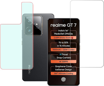 SPRITZEN Front and Back Screen Guard for Realme GT 7 5G, Transparent Glass, Back Screen Guard With Matte Finish(Pack of 2)