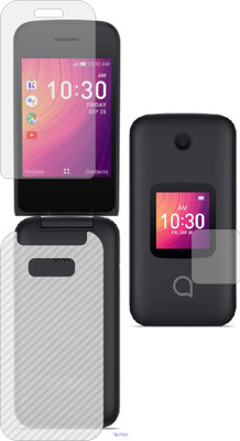 TELTREK Front and Back Screen Guard for ALCATEL GO FLIP 3 (Front Matte Finish & Back 3d Carbon Fiber)(Pack of 2)