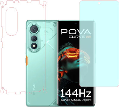VAYUVAULT Front and Back Screen Guard for Tecno Pova Curve 5G, Front Screen Guard Matte finish, Back Screen Guard Glossy finish, Back Screen Guard With Side(Pack of 2)