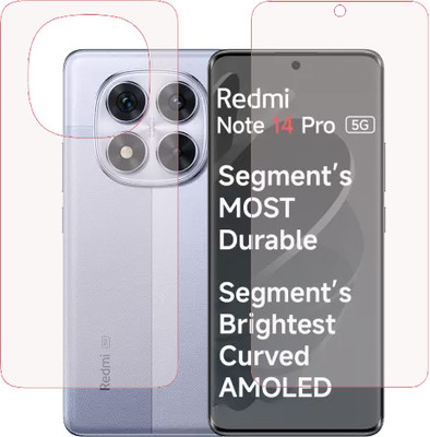 ECMERED Front and Back Screen Guard for Redmi Note 14 Pro 5G, Redmi Note 14 Pro(Pack of 1)