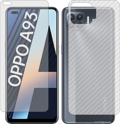 Mobling Front and Back Screen Guard for OPPO A93 (Front 9H Hardness Matte & Carbon Fiber Skin for Back)(Pack of 2)