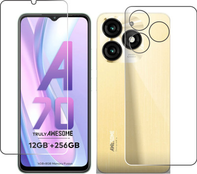 chakoor Front and Back Screen Guard for Itel A70(Pack of 3)