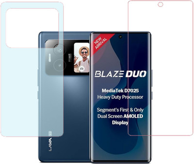 SPRITZEN Front and Back Screen Guard for Lava Blaze DUO 5G, Front Clear Back Matte(Pack of 2)