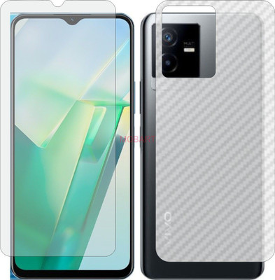 MOBART Front and Back Screen Guard for VIVO T2 X (Front Matte Finish & Back 3d Carbon Fiber)(Pack of 2)