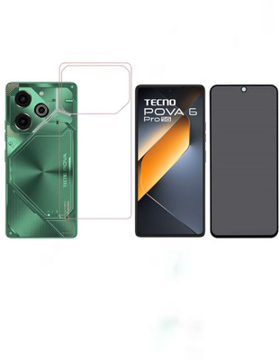 4 YARDS Front and Back Screen Guard for Tecno Pova 6 Pro 5G - Privacy glass with Back Guard(Pack of 1)