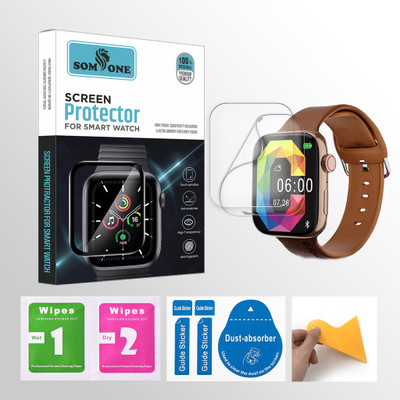 SOMTONE Front and Back Screen Guard for Gizmore GizFit CLOUD 1.85 inch Smartwatch 2 PROTECTOR + 2 WIPES + 2 DUST REMOVAL STICKER + 1 WIPER(Pack of 2)