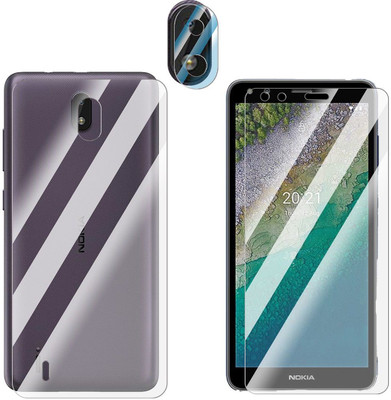 Enlinea Front and Back Screen Guard for Nokia C01 Plus Front+Back+Camera (Glossy)(Pack of 3)