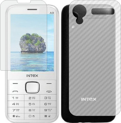 ZINGTEL Front and Back Screen Guard for INTEX AQUA A9 (Front Matte Finish & Back 3d Carbon Fiber)(Pack of 2)