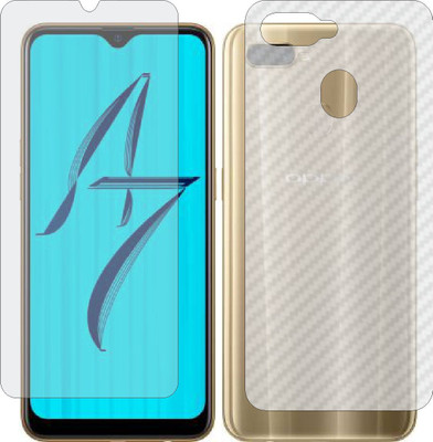 MOBART Front and Back Screen Guard for OPPO CPH1901 A7 (Front Matte Finish & Back 3d Carbon Fiber)(Pack of 2)