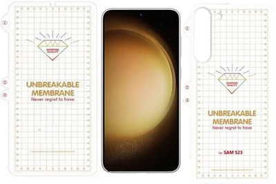 ONCRAVES Front and Back Screen Guard for Samsung Galaxy S23 Plus | Glossy Unbreakable Membrane(Pack of 2)
