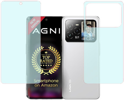 KARTRAY Front and Back Screen Guard for Lava Agni 3 5G, Front Matte Back Matte(Pack of 2)