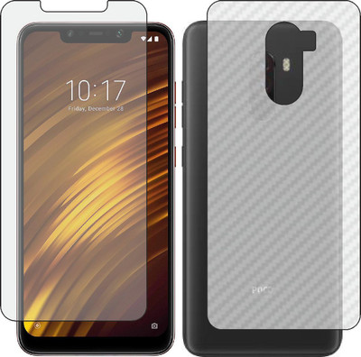 ZINGTEL Front and Back Screen Guard for MI POCOPHONE F1 (Front Matte Finish & Back 3d Carbon Fiber)(Pack of 2)