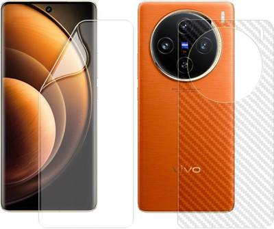 SOMTONE Front and Back Screen Guard for vivo X100 5G (1 HYDROGEL SCREEN PROTECTOR WITH 1 CARBON FIBER SKIN)(Pack of 1)
