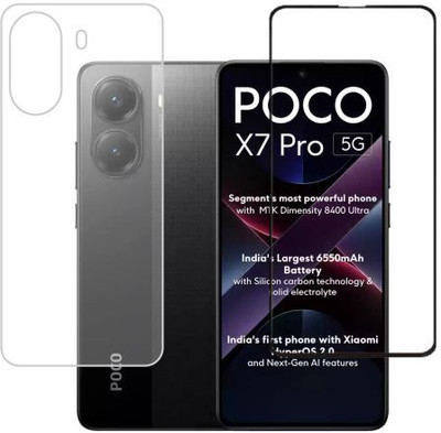 GLAMEECH Front and Back Screen Guard for Poco X7 pro, Poco X7 pro 5G, Poco X7 pro(Pack of 2)