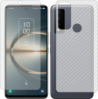 ZINGTEL Front and Back Screen Guard for TCL 30 V 5G (Front Matte Finish & Back 3d Carbon Fiber)(Pack of 2)