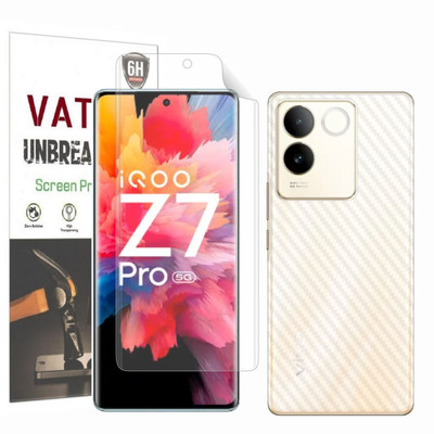 Vatsin Front and Back Screen Guard for iQOO Z7 Pro 5G, iQOO Z7 Pro 5G [Back Carbon Fiber](Pack of 2)