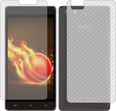 ZINGTEL Front and Back Screen Guard for INTEX AQUA LION 3G (Front Matte Finish & Back 3d Carbon Fiber)(Pack of 2)