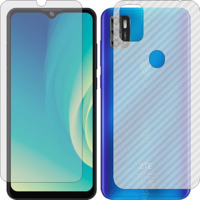 MOBART Front and Back Screen Guard for ZTE BLADE A7S 2020 (Front Matte Finish & Back 3d Carbon Fiber)(Pack of 2)
