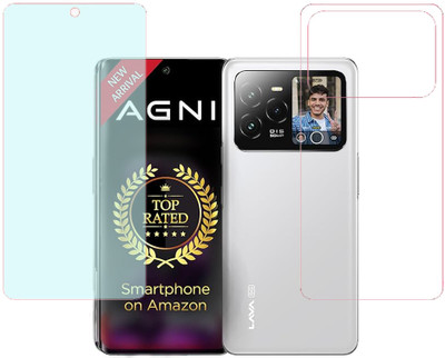 KARTRAY Front and Back Screen Guard for Lava Agni 3 5G, Front Matte Back Clear(Pack of 2)