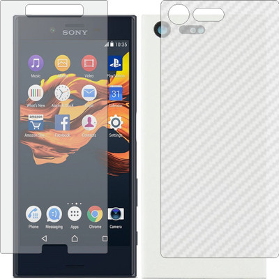MOBART Front and Back Screen Guard for SONY XPERIA X COMPACT (Front Matte Finish & Back 3d Carbon Fiber)(Pack of 2)