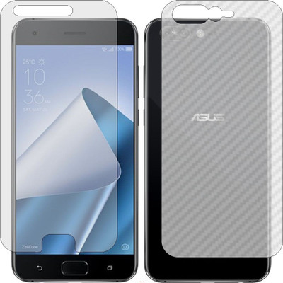 Mobling Front and Back Screen Guard for ASUS ZENFONE 4 PRO (Front 9H Hardness Matte & Carbon Fiber Skin for Back)(Pack of 2)