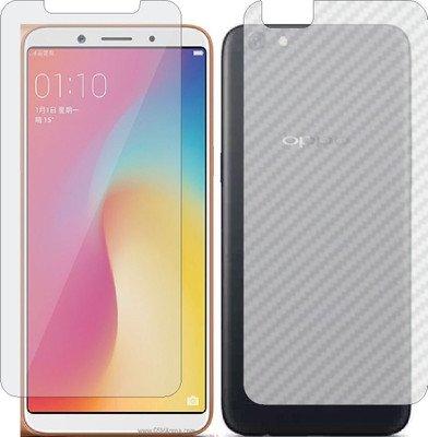 Mobling Front and Back Screen Guard for OPPO F5 PLUS (Front 9H Hardness Matte & Carbon Fiber Skin for Back)(Pack of 2)