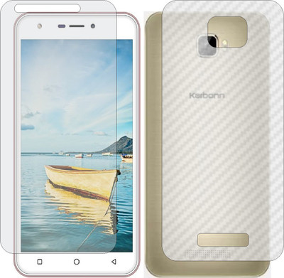 MOBART Front and Back Screen Guard for KARBONN K9 VIRAAT (Front Matte Finish & Back 3d Carbon Fiber)(Pack of 2)