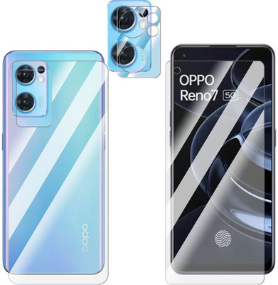 FCS Front and Back Screen Guard for OPPO Reno7 5G Front+Back+Camera (Glossy)(Pack of 3)