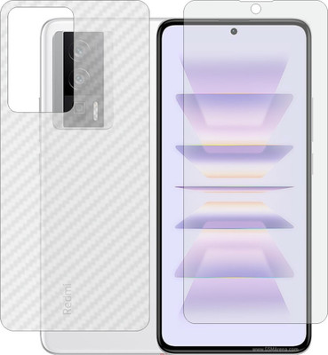 Mobling Front and Back Screen Guard for XIAOMI REDMI K 60 PRO (Front 9H Hardness Matte & Carbon Fiber Skin for Back)(Pack of 2)