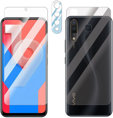 FCS Front and Back Screen Guard for Vivo Y19 Front + Back + Camera (Glossy)(Pack of 3)
