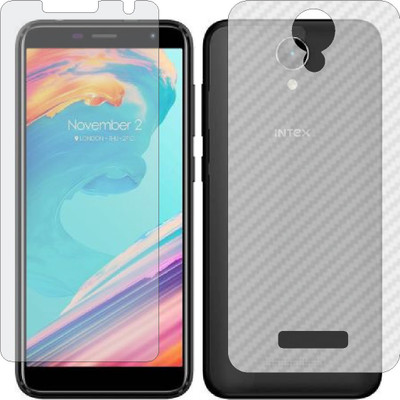MOBART Front and Back Screen Guard for INTEX INFIE 77 (Front Matte Finish & Back 3d Carbon Fiber)(Pack of 2)