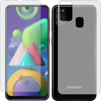 ZINGTEL Front and Back Screen Guard for SAMSUNG M21S (Front Matte Finish & Back 3d Carbon Fiber)(Pack of 2)