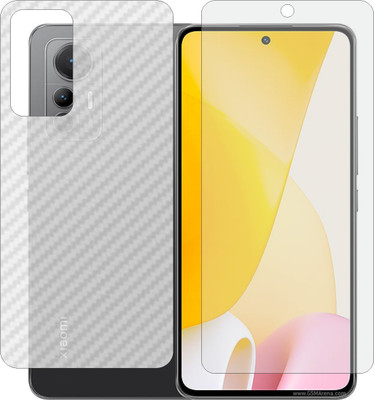 MOBART Front and Back Screen Guard for MI 12 LITE (Front Matte Finish & Back 3d Carbon Fiber)(Pack of 2)