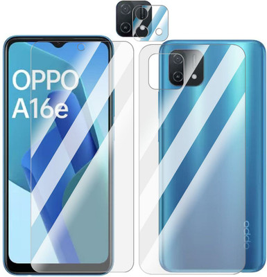 FCS Front and Back Screen Guard for OPPO A16E Front+Back+Camera (Glossy)(Pack of 3)