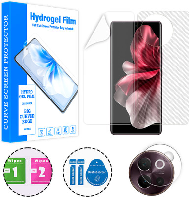 SOMTONE Front and Back Screen Guard for vivo V40 Lite 5G (1 HYDROGEL SCREEN PROTECTOR WITH 1 CARBON FIBER SKIN AND 1 CAMERA LENS PROTECTOR)(Pack of 1)