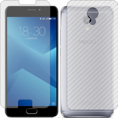 Mobling Front and Back Screen Guard for MEIZU M5 NOTE 32GB (Front 9H Hardness Matte & Carbon Fiber Skin for Back)(Pack of 2)