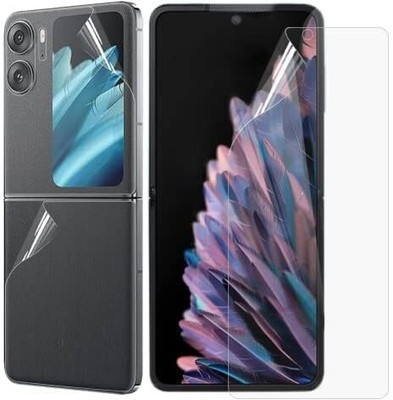 VTINVAN Front and Back Screen Guard for Tempered Glass Screen Guard For Oppo Find N2 Flip 5G Cellphone Unbreakable Membrane Tempered Film With Front And Back Coverage Installation Kit -(Transparent 1)(Pack of 1)