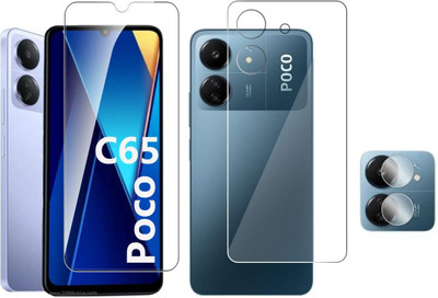 FINCH Front and Back Screen Guard for POCO C65(Pack of 3)