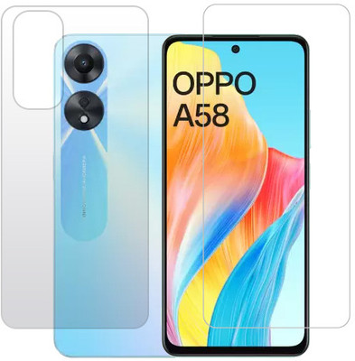 KMPERED Front and Back Tempered Glass for Oppo A58 4G(Pack of 2)