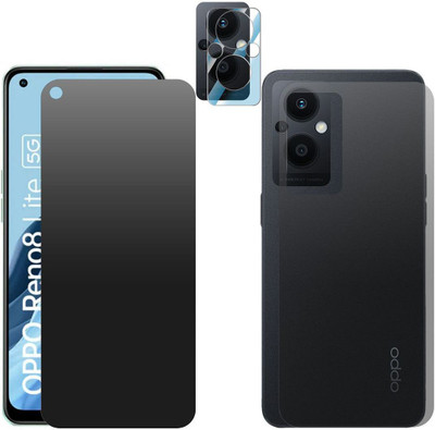Enlinea Front and Back Screen Guard for Oppo Reno8 Lite Front+Back+Camera (Matte)(Pack of 3)