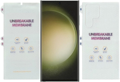 ONCRAVES Front and Back Screen Guard for Samsung Galaxy S23 Ultra | Glossy Unbreakable Membrane(Pack of 2)