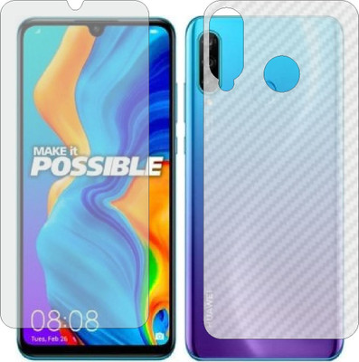 Mobling Front and Back Screen Guard for HUAWEI P30 LITE 2020 (Front 9H Hardness Matte & Carbon Fiber Skin for Back)(Pack of 2)