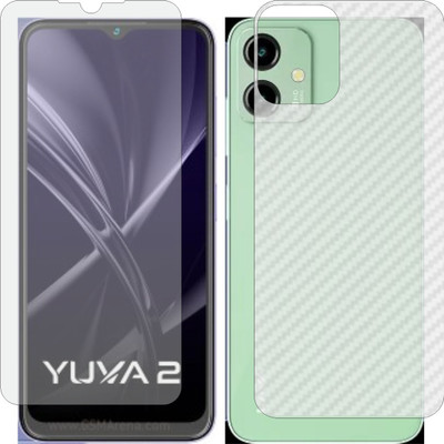 Mobling Front and Back Screen Guard for Lava Yuva 2 (Matte Front & Carbon Fiber Skin for Back)(Pack of 2)