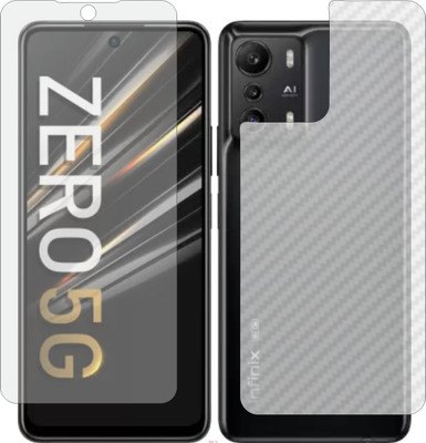 Mobling Front and Back Screen Guard for INFINIX 0 5G (Front 9H Hardness Matte & Carbon Fiber Skin for Back)(Pack of 2)