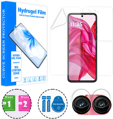 SOMTONE Front and Back Screen Guard for Motorola Razr 50 Ultra 5G (1 HYDROGEL SCREEN PROTECTOR WITH 1 CARBON FIBER SKIN AND 1 CAMERA LENS PROTECTOR)(Pack of 1)