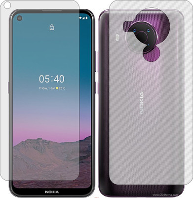 Mobling Front and Back Screen Guard for NOKIA G10 (Front 9H Hardness Matte & Carbon Fiber Skin for Back)(Pack of 2)