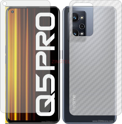ZINGTEL Front and Back Screen Guard for REALME Q5 PRO RMX3372 (Front Matte Finish & Back 3d Carbon Fiber)(Pack of 2)