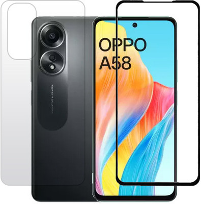 ECMERED Front and Back Tempered Glass for Oppo A58 4G, OPPO A58 4G(Pack of 1)